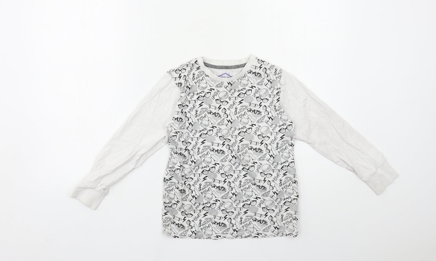 Matalan Boys Grey Geometric  Basic T-Shirt Size 7 Years