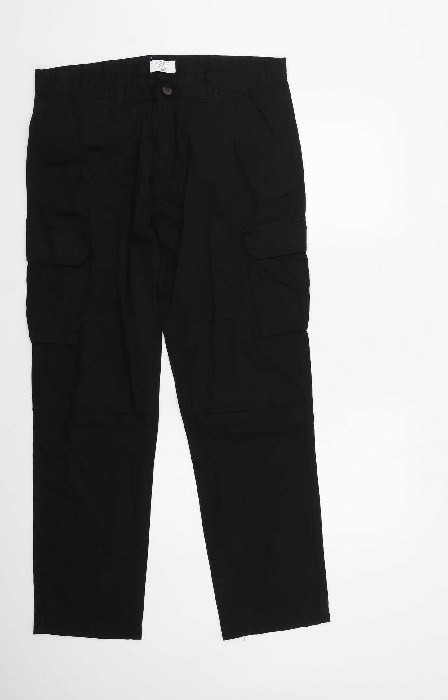 Easy Mens Black   Cargo Trousers Size 38 in L30 in