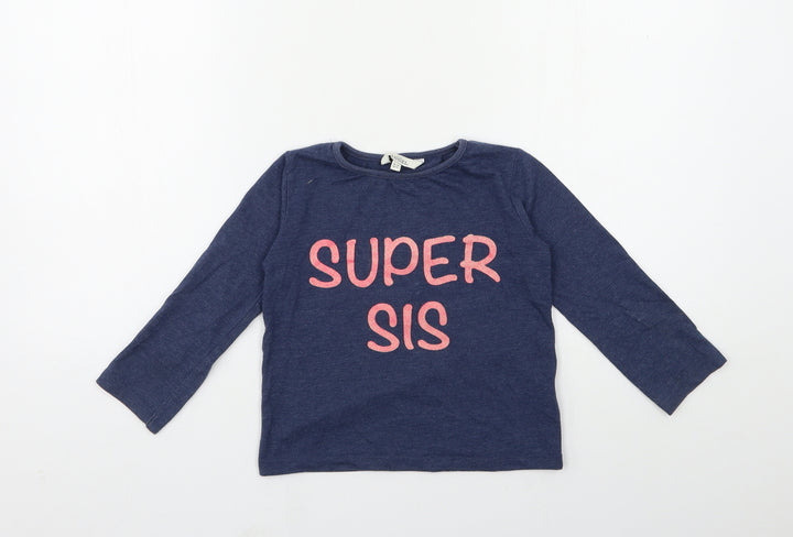 E-vie Girls Blue   Basic T-Shirt Size 3-4 Years