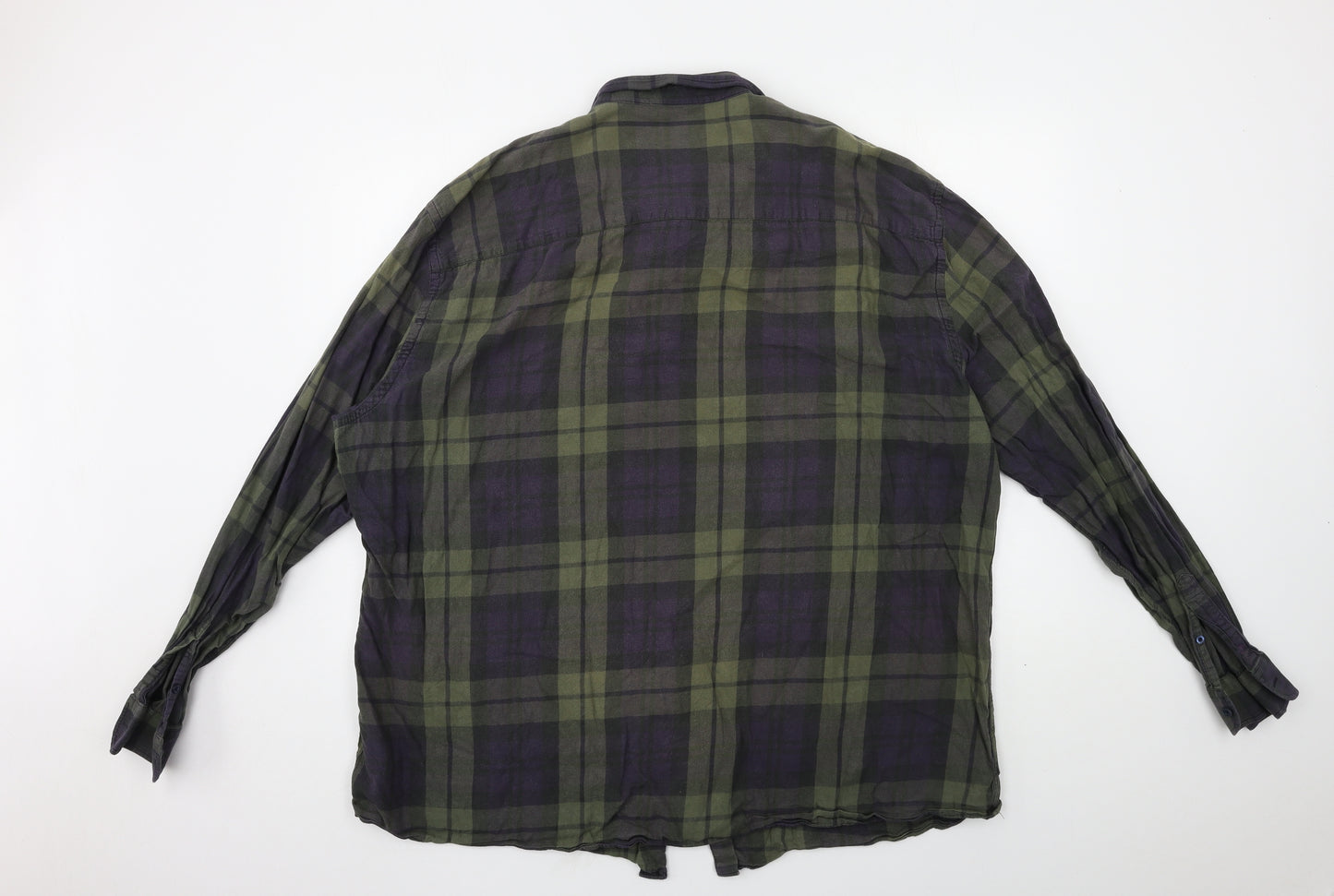 LABEL J Mens Green Check   Button-Up Size 3XL