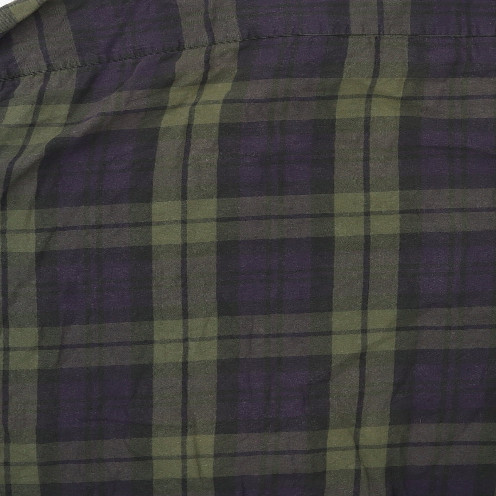 LABEL J Mens Green Check   Button-Up Size 3XL