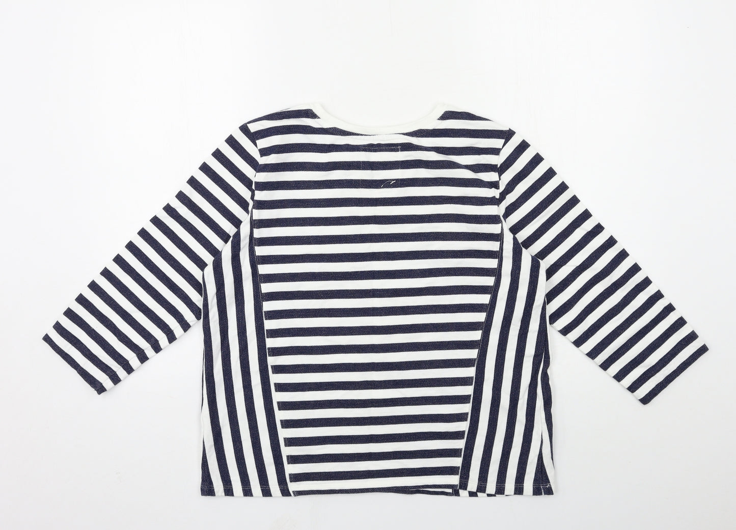 Matalan Womens Blue Striped  Basic T-Shirt Size 12