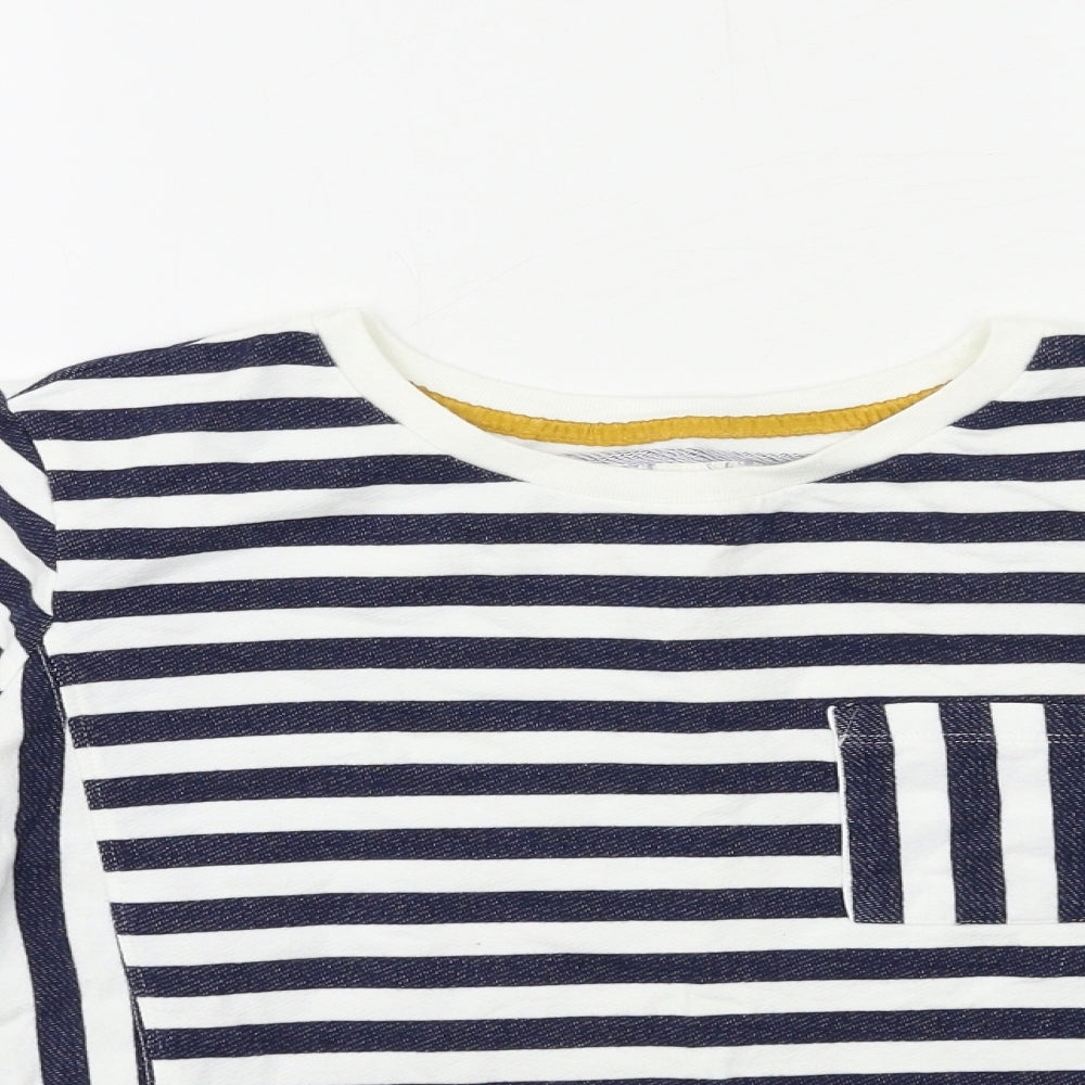 Matalan Womens Blue Striped  Basic T-Shirt Size 12