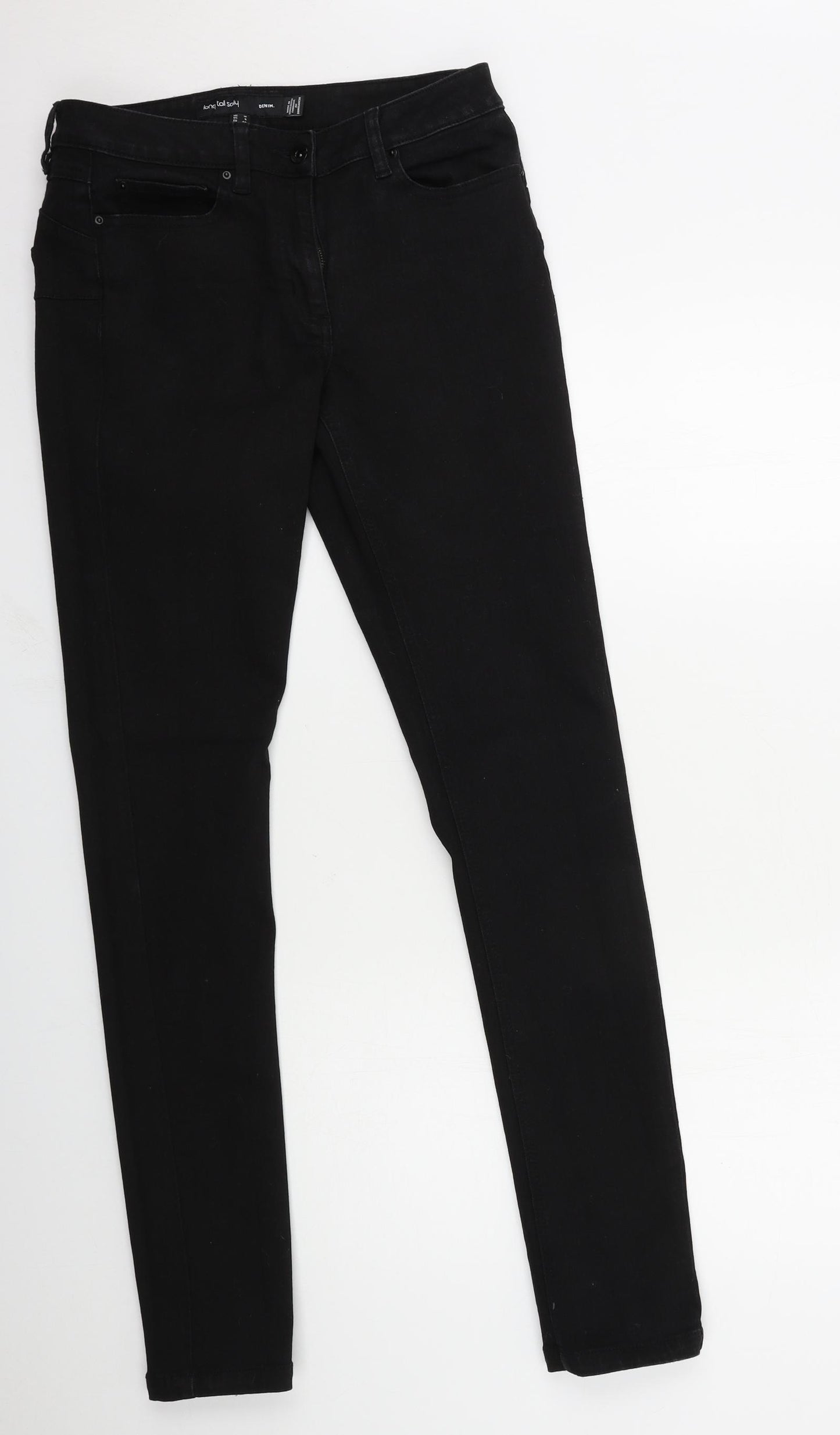 Long Tall Sally Womens Black  Denim Skinny Jeans Size 12 L33 in
