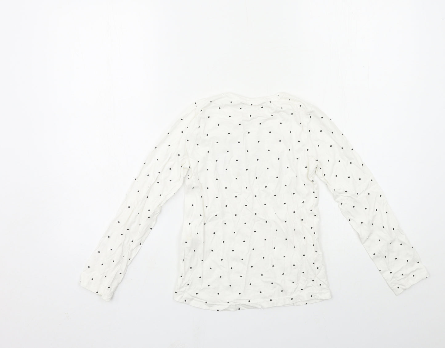 Primark Girls White Polka Dot  Basic T-Shirt Size 8-9 Years