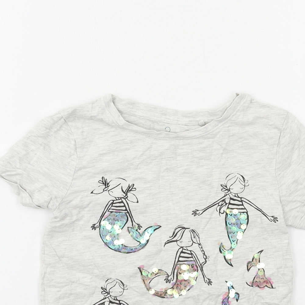 NEXT Girls Grey   Basic T-Shirt Size 7 Years