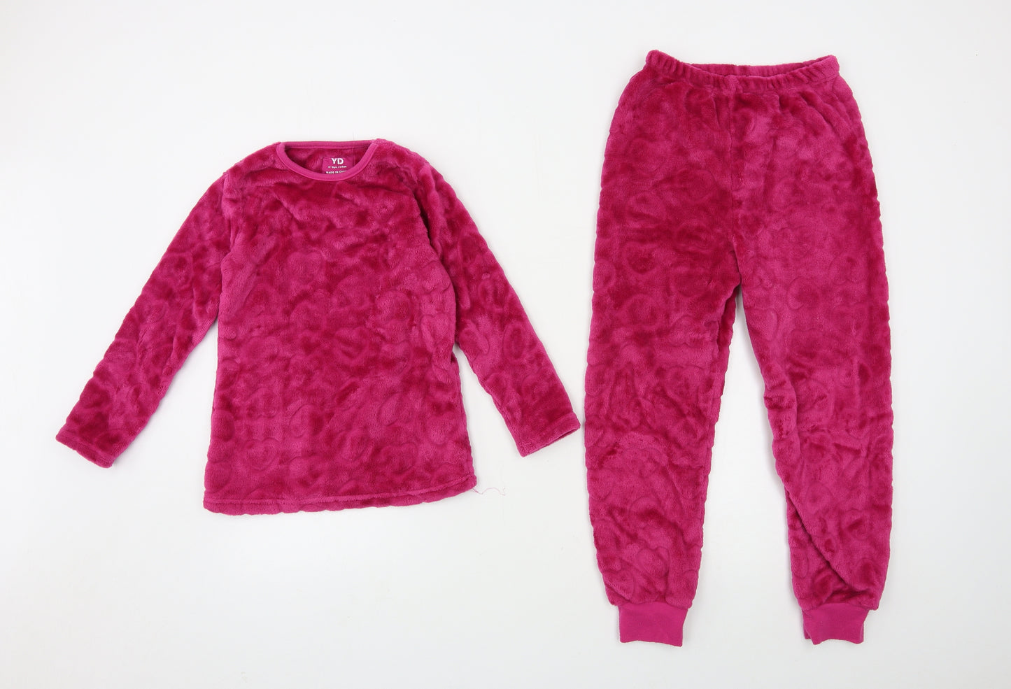 Young Dimension Girls Pink  Fleece Top Pyjama Set Size 8-9 Years