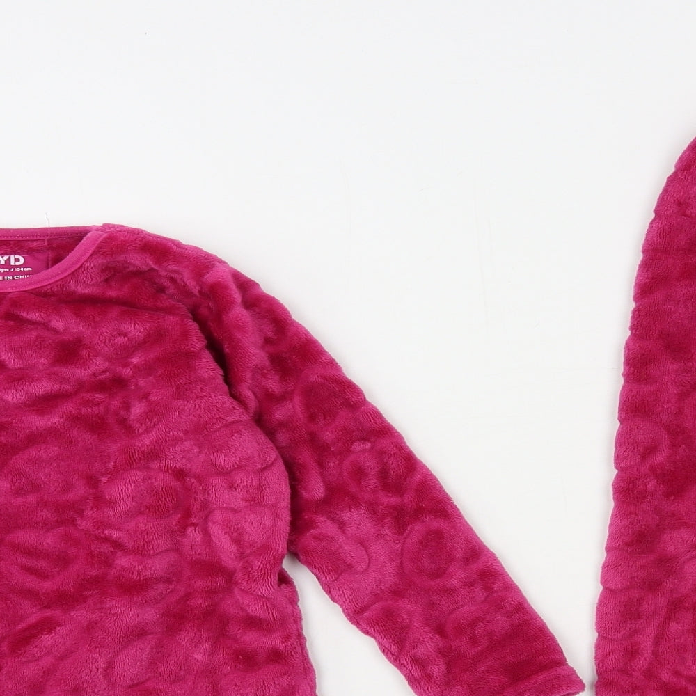 Young Dimension Girls Pink  Fleece Top Pyjama Set Size 8-9 Years