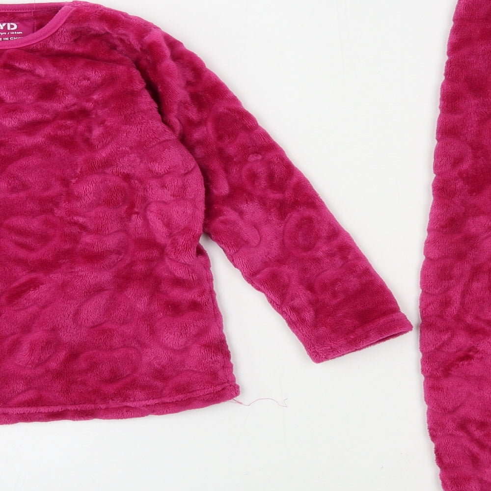 Young Dimension Girls Pink  Fleece Top Pyjama Set Size 8-9 Years