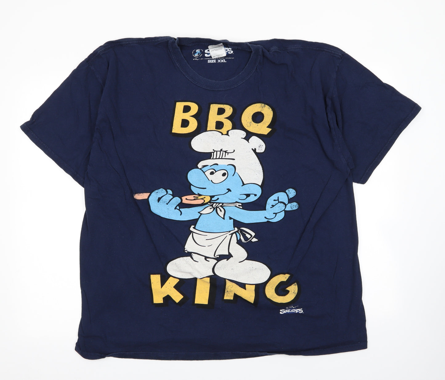 Gildan Mens Blue    T-Shirt Size 2XL  - smurfs