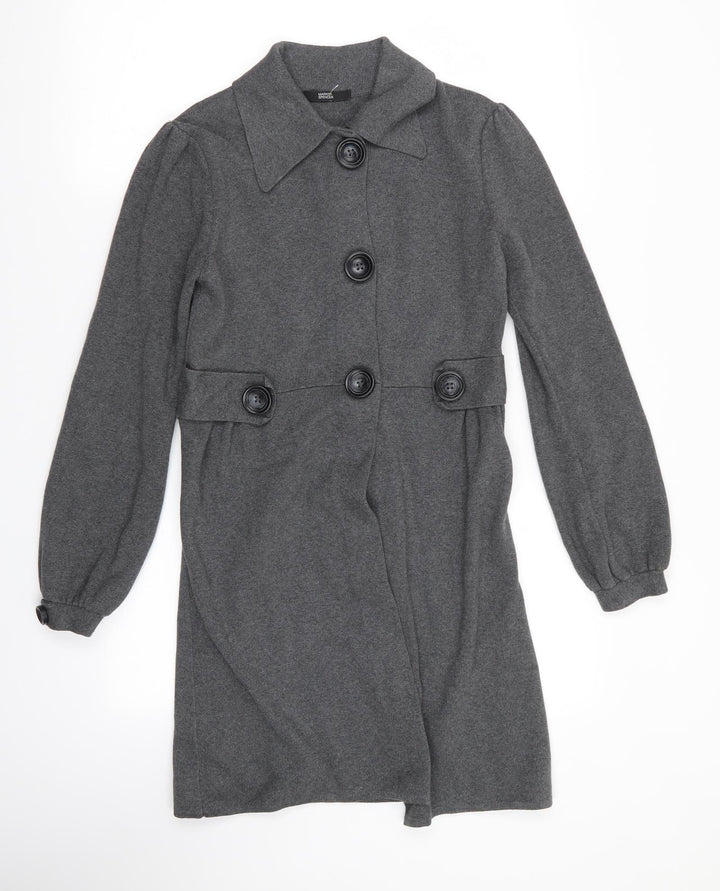 M&S Womens Grey   Overcoat Coat Size 10