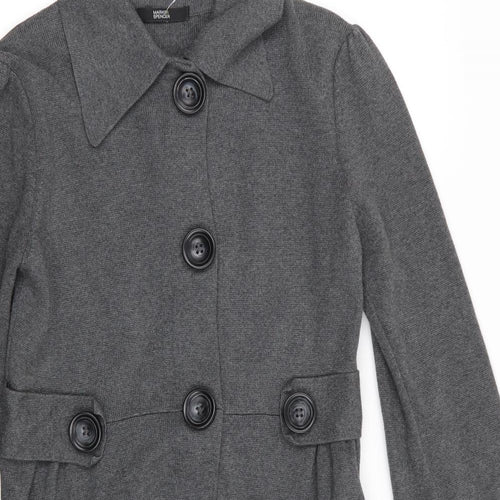 M&S Womens Grey   Overcoat Coat Size 10