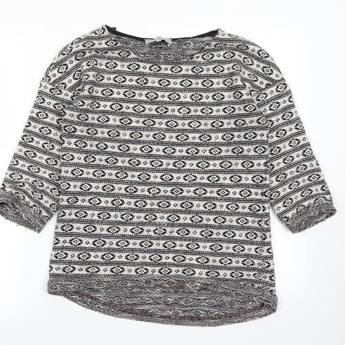 NEXT Womens Multicoloured Geometric  Basic T-Shirt Size 8