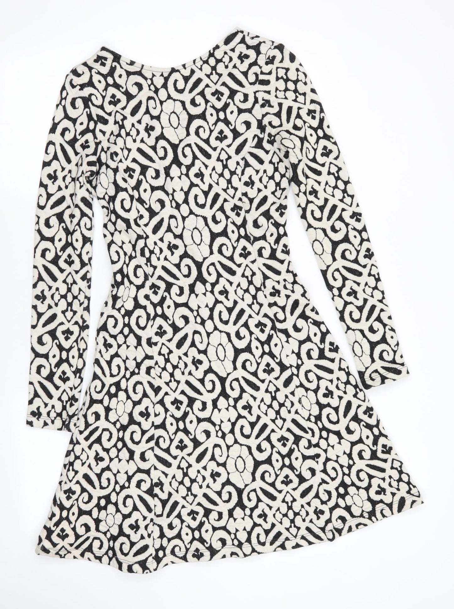 M&S Womens Multicoloured Geometric  Fit & Flare  Size 6