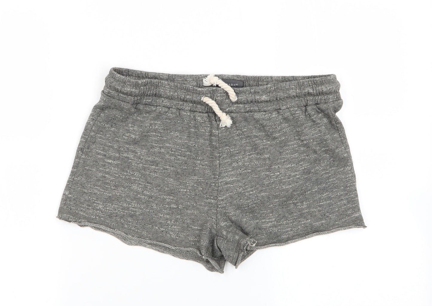 Primark Womens Grey   Cut-Off Shorts Size 10 - Stretch waistband