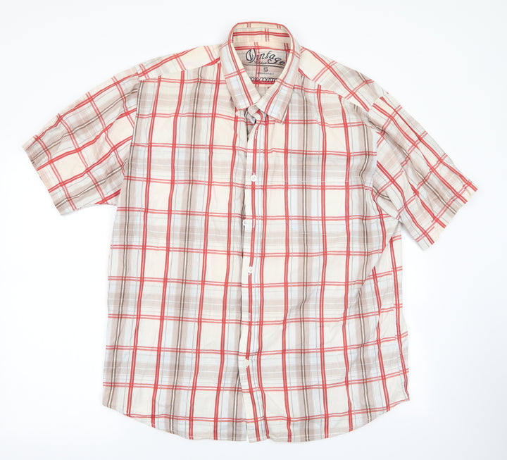 Vintage Mens Multicoloured Check Button-Up Size XL