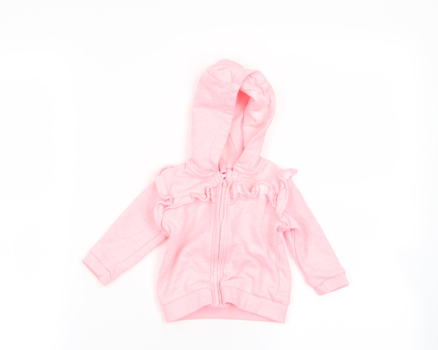 Asda George Girls Pink   Full Zip Jumper Size 0-3 Months