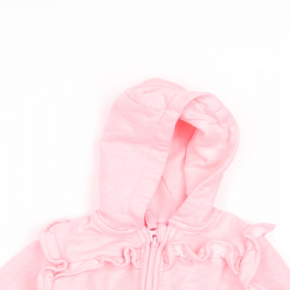 Asda George Girls Pink   Full Zip Jumper Size 0-3 Months