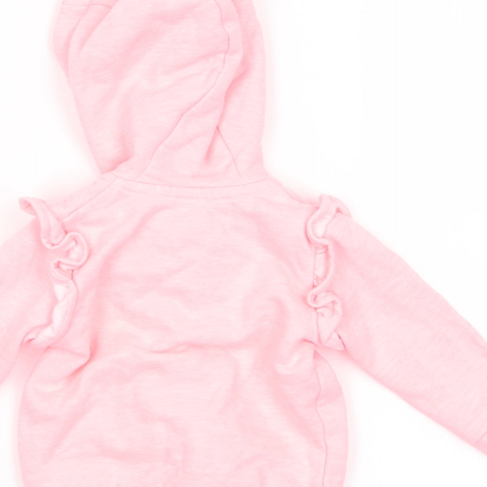Asda George Girls Pink   Full Zip Jumper Size 0-3 Months