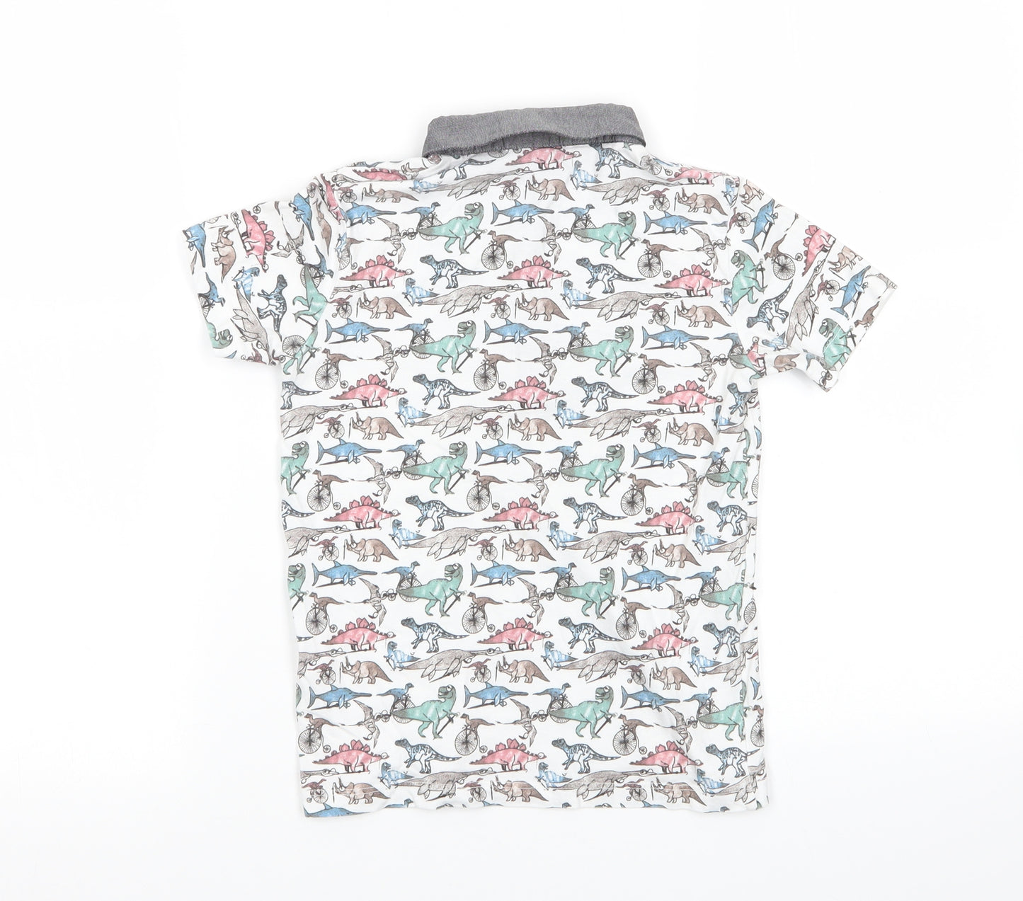 NEXT Boys White Animal Print  Basic Polo Size 6 Years