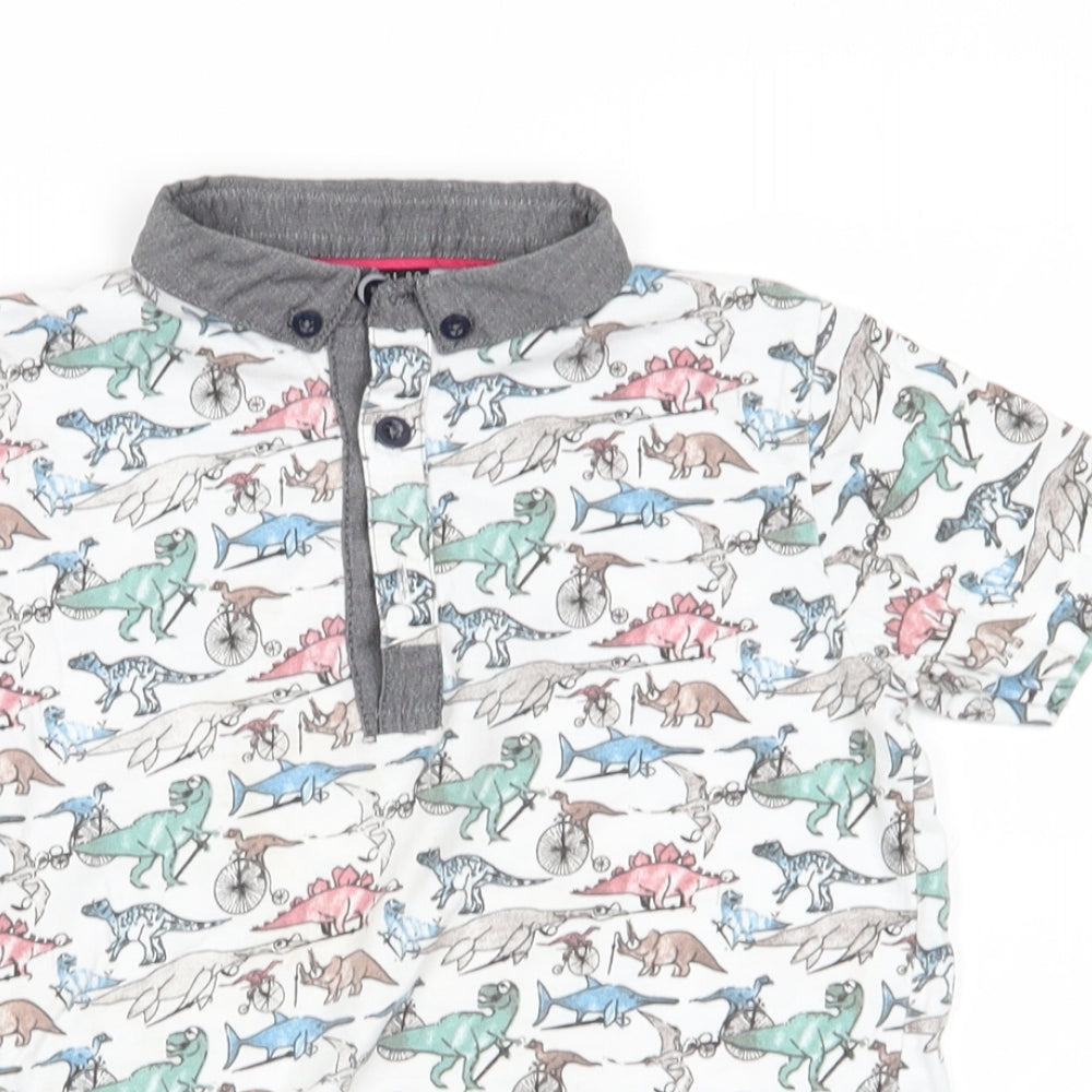 NEXT Boys White Animal Print  Basic Polo Size 6 Years