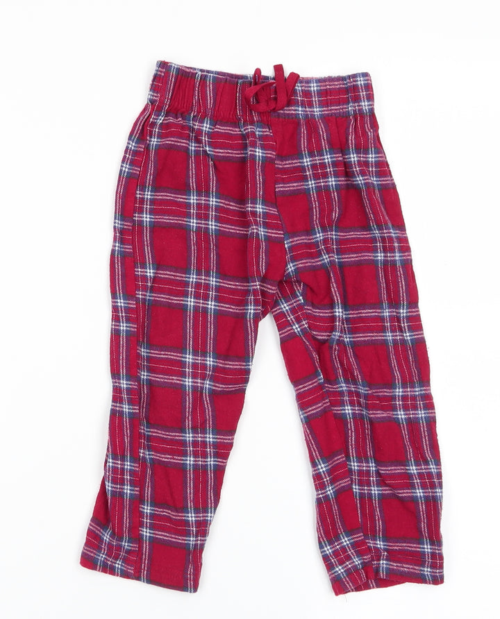 M&Co Boys Multicoloured Check   Pyjama Pants Size 2-3 Years