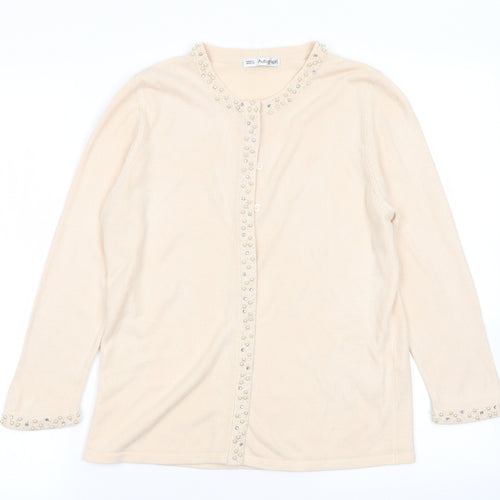 M&S Womens Beige   Cardigan Jumper Size 12