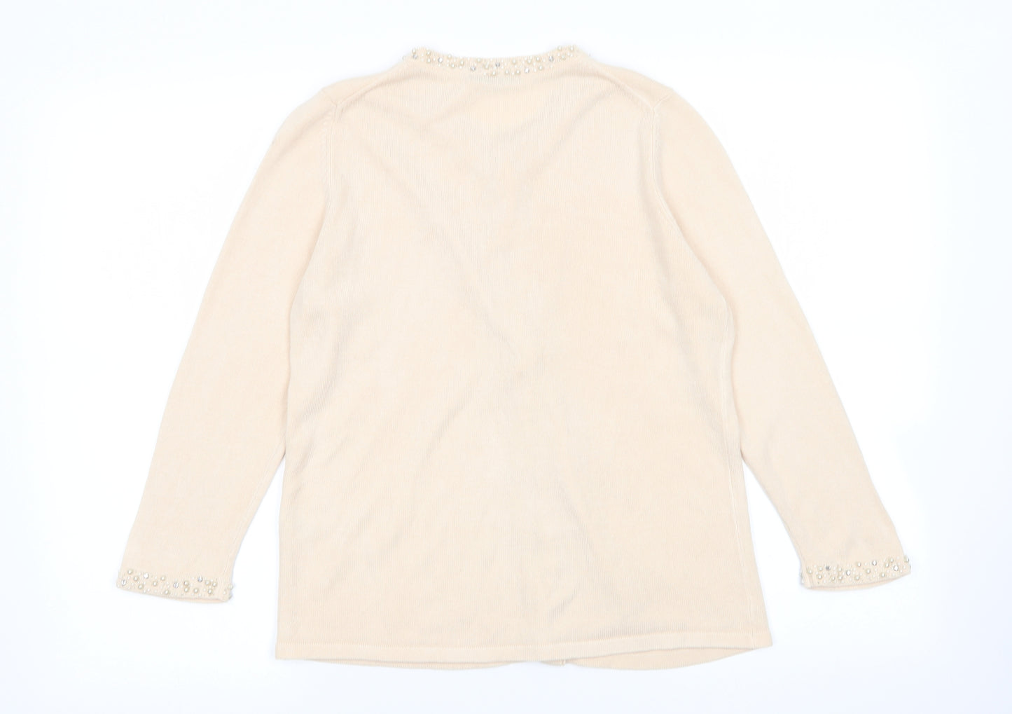 M&S Womens Beige   Cardigan Jumper Size 12