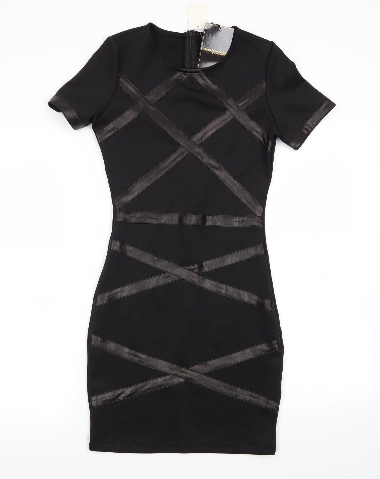 Missguided Womens Black Geometric  Bodycon  Size 8
