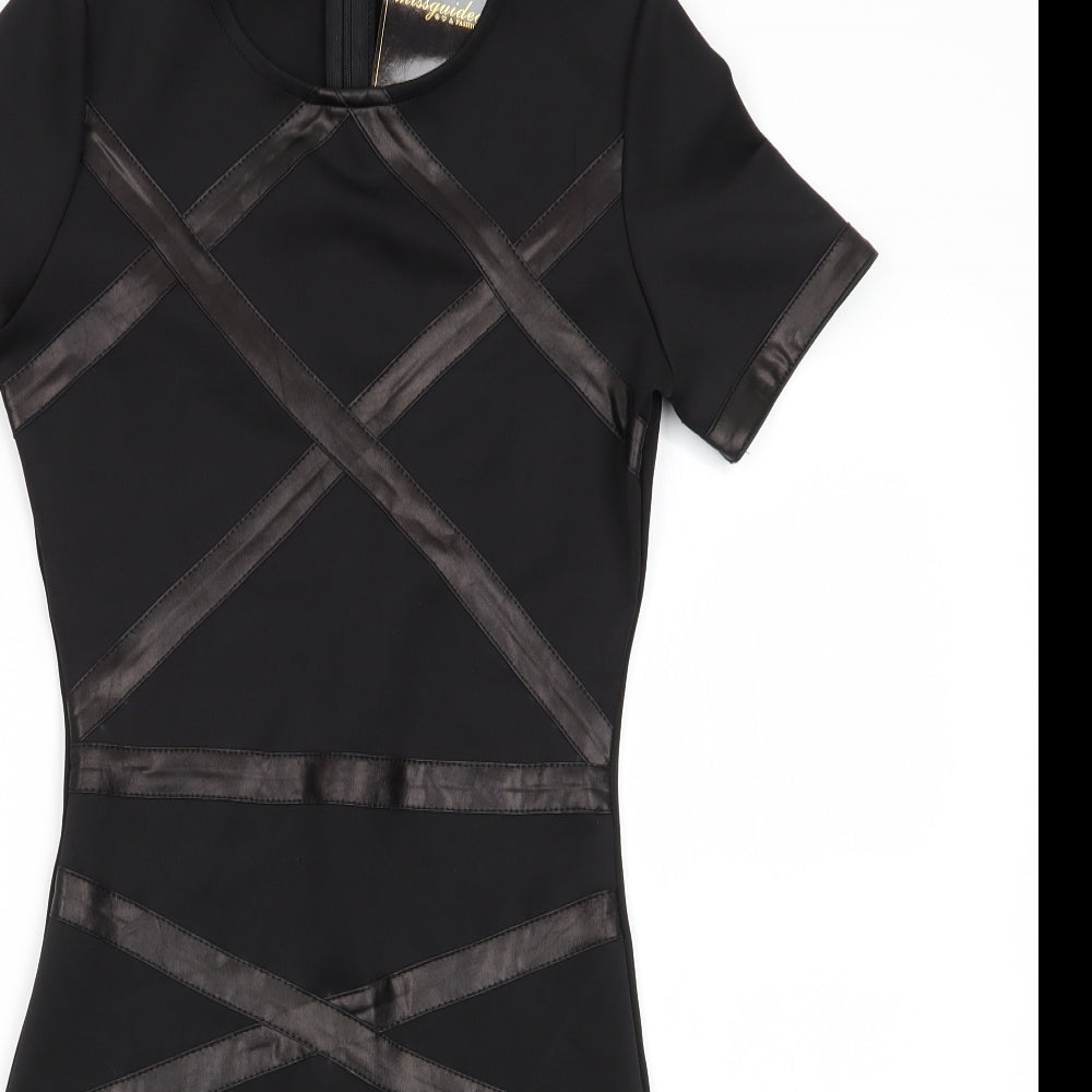 Missguided Womens Black Geometric  Bodycon  Size 8