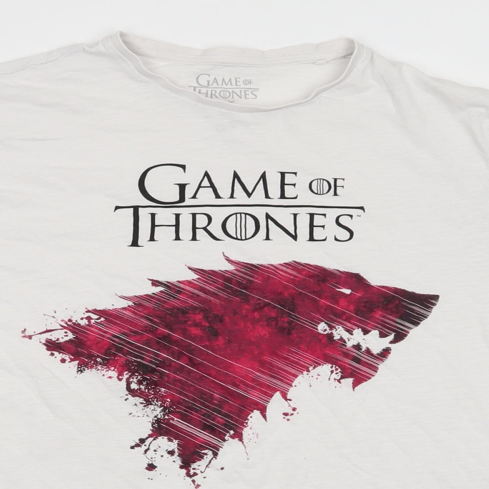 Primark Mens White    T-Shirt Size M  - Game Of Thrones