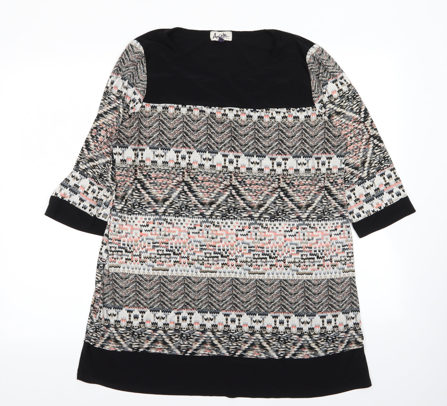 Arista Womens Multicoloured Geometric  Basic T-Shirt Size 14  - size 14-16