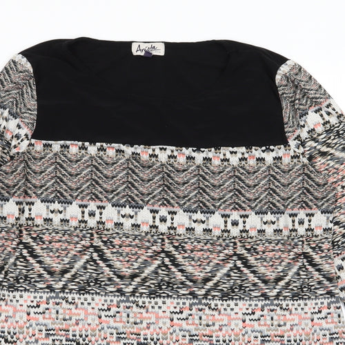 Arista Womens Multicoloured Geometric  Basic T-Shirt Size 14  - size 14-16