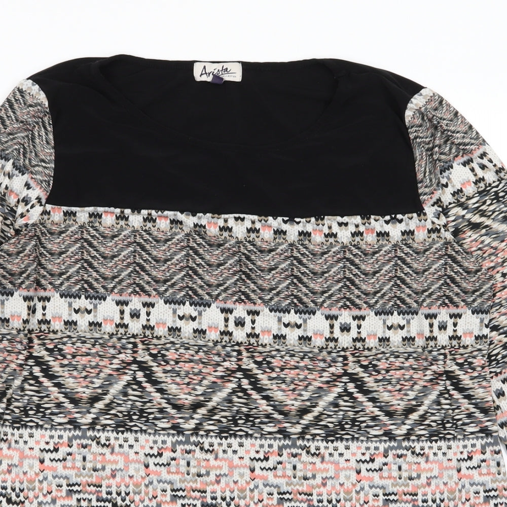 Arista Womens Multicoloured Geometric  Basic T-Shirt Size 14  - size 14-16