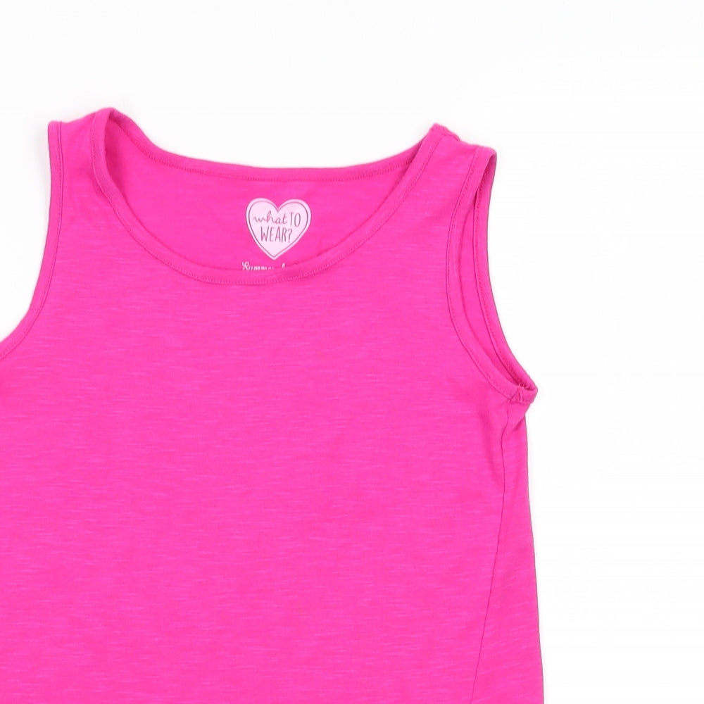 F&F Girls Pink   Basic Tank Size 9-10 Years