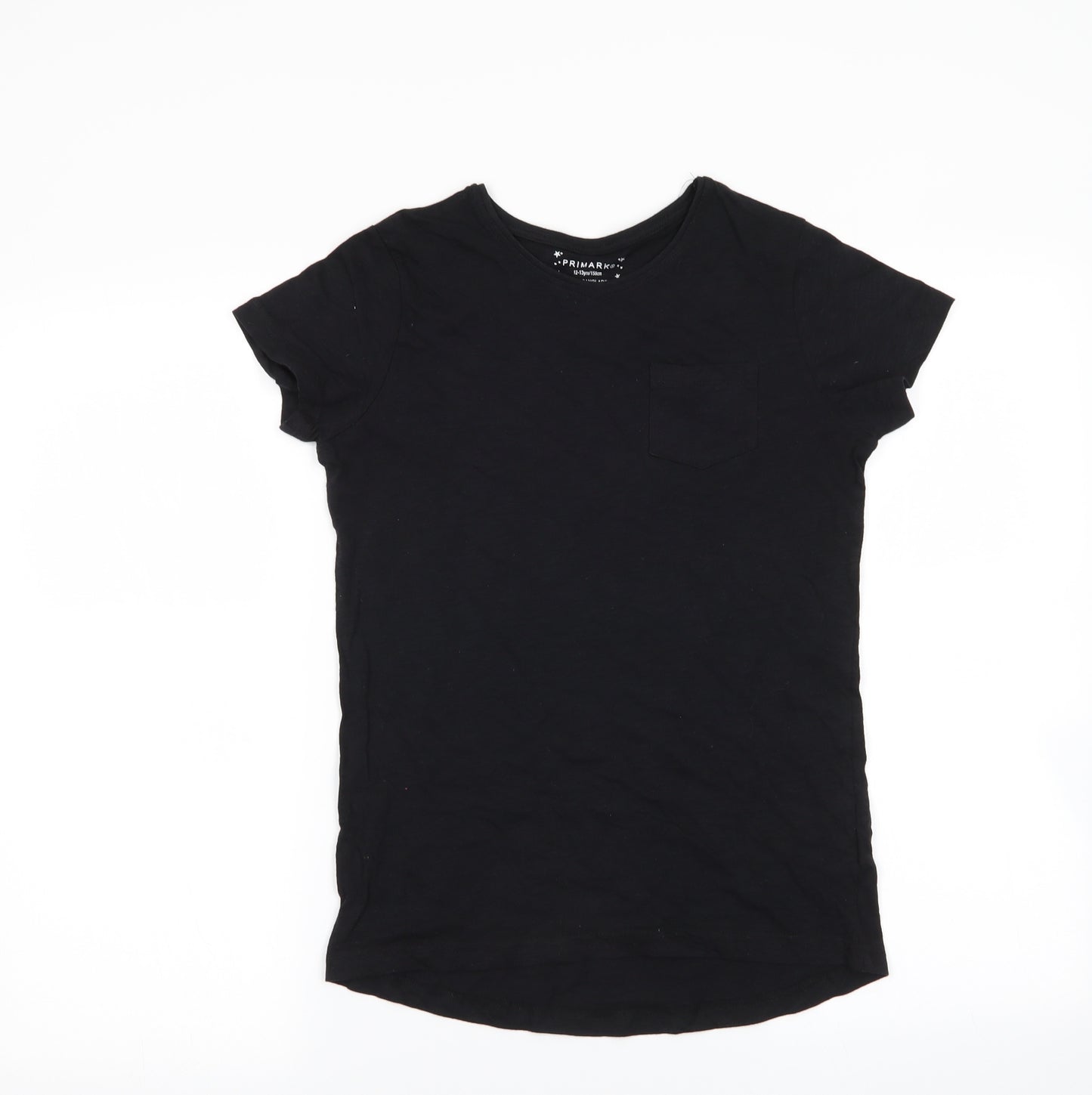 Primark Girls Black   Basic T-Shirt Size 12-13 Years