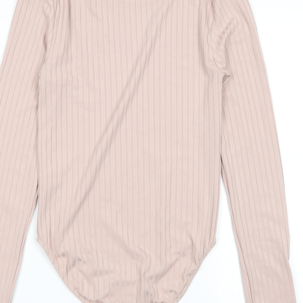 Primark Womens Beige Striped  Bodysuit One-Piece Size 6