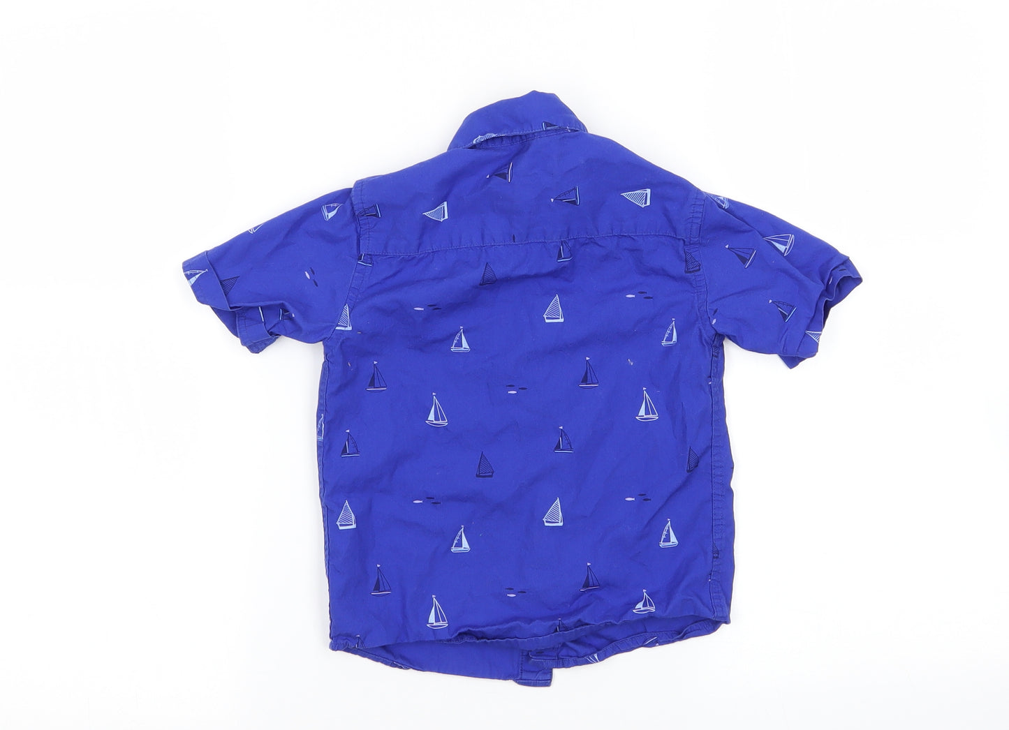 junior j Boys Blue Geometric  Basic Button-Up Size 3-4 Years