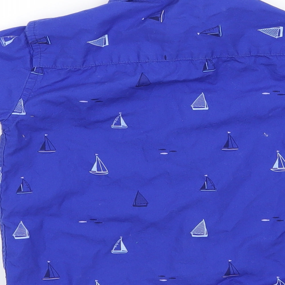 junior j Boys Blue Geometric  Basic Button-Up Size 3-4 Years