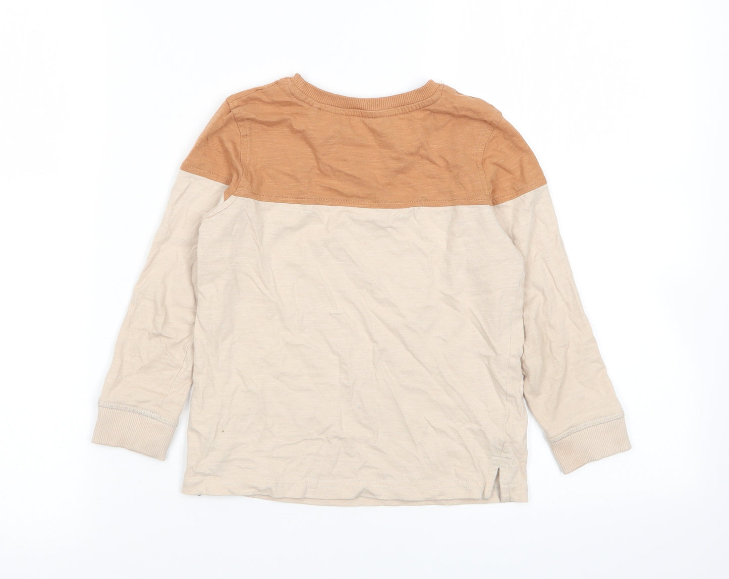 Asda George Boys Beige   Basic T-Shirt Size 4-5 Years