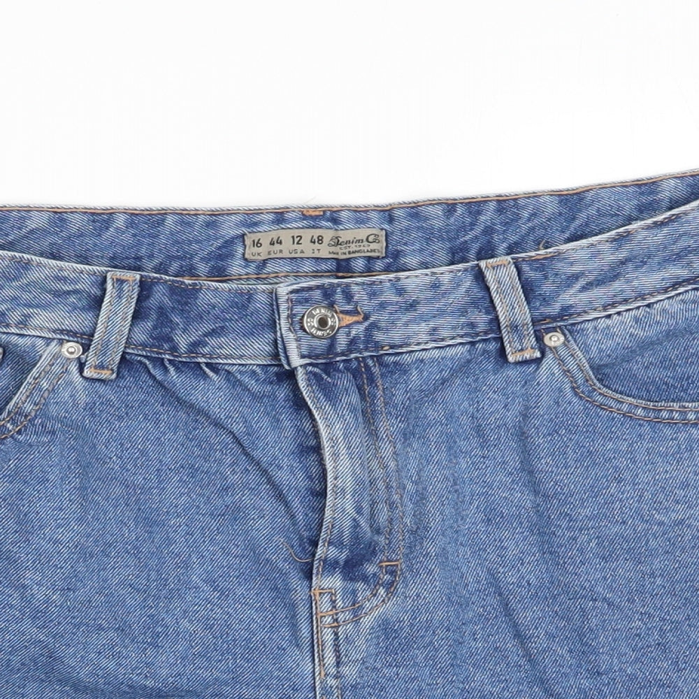 denim and co Womens Blue   Cut-Off Shorts Size 14