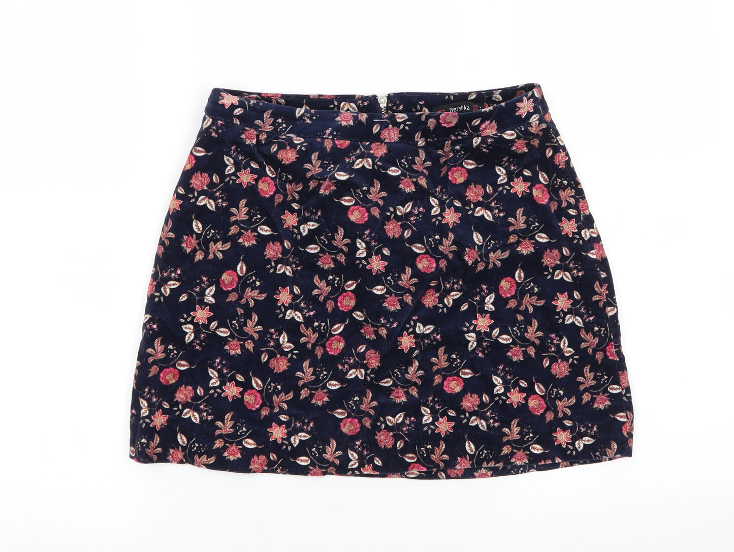 Bershka Womens Blue Floral  Mini Skirt Size 10