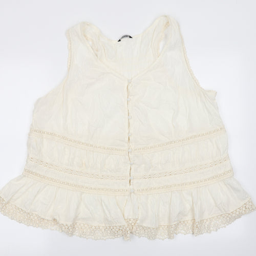 Asda George Womens Ivory Geometric  Basic Blouse Size 22