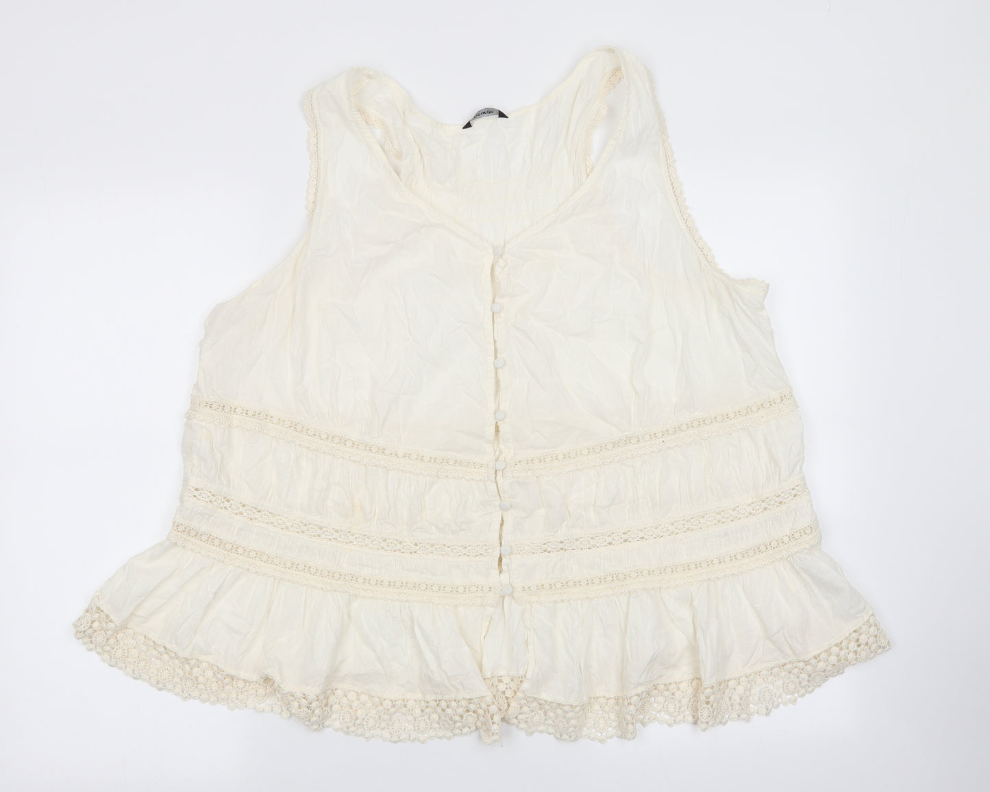 Asda George Womens Ivory Geometric  Basic Blouse Size 22