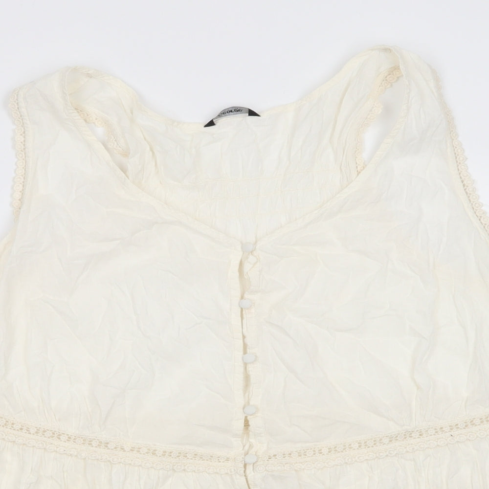 Asda George Womens Ivory Geometric  Basic Blouse Size 22