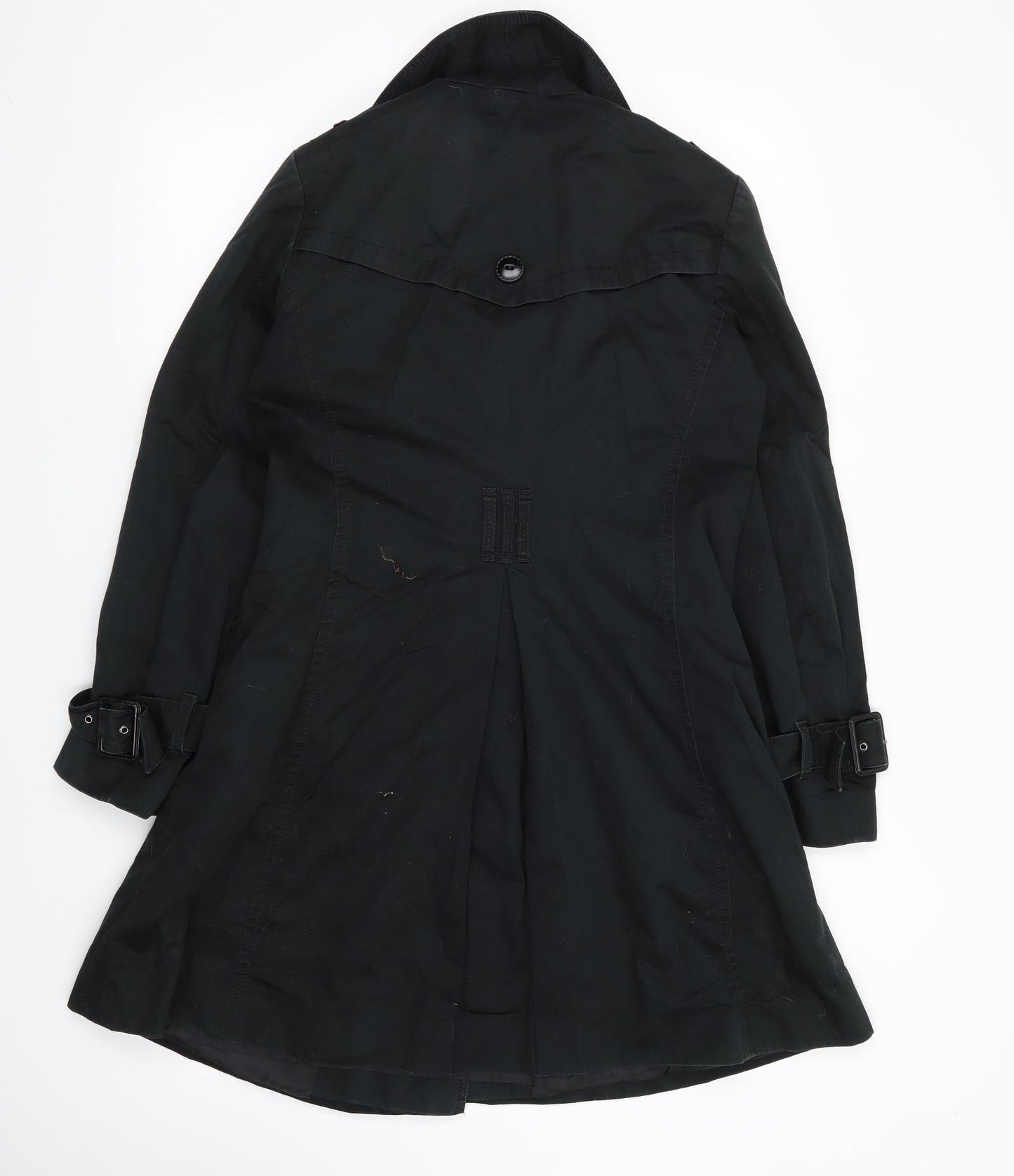 M&S Womens Black   Overcoat Coat Size 12