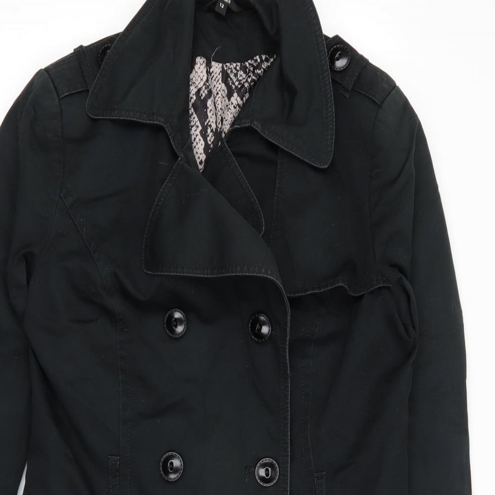 M&S Womens Black   Overcoat Coat Size 12