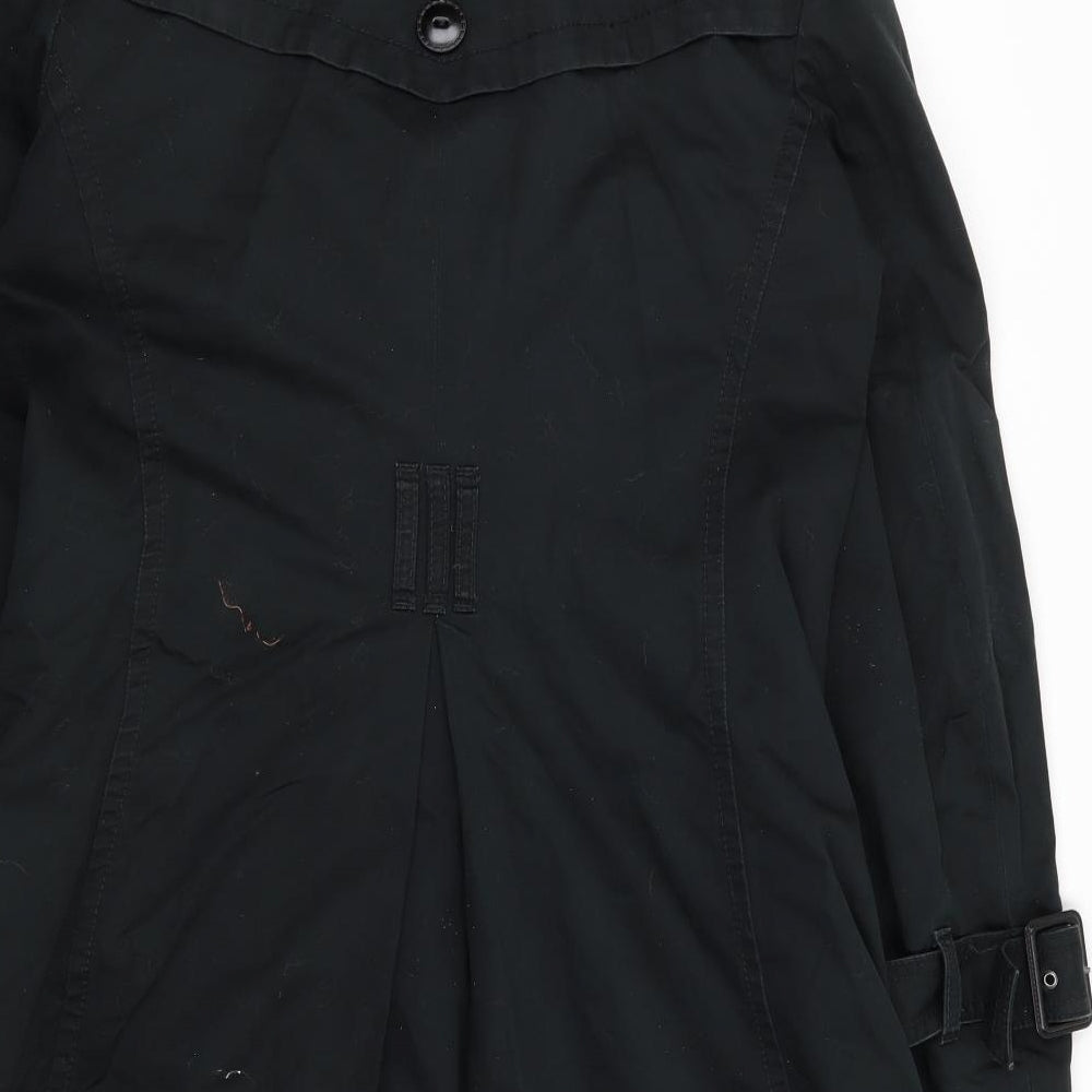M&S Womens Black   Overcoat Coat Size 12