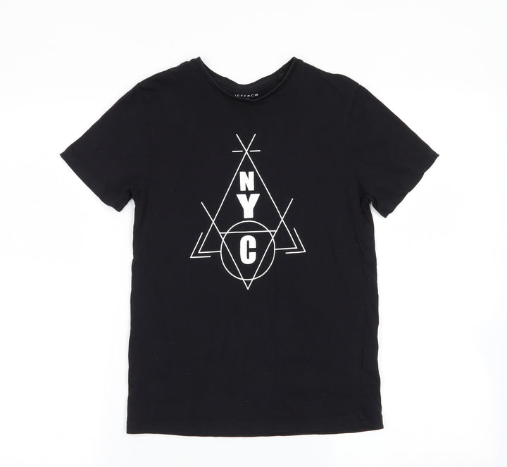 jeff&co Boys Black   Basic T-Shirt Size 9-10 Years