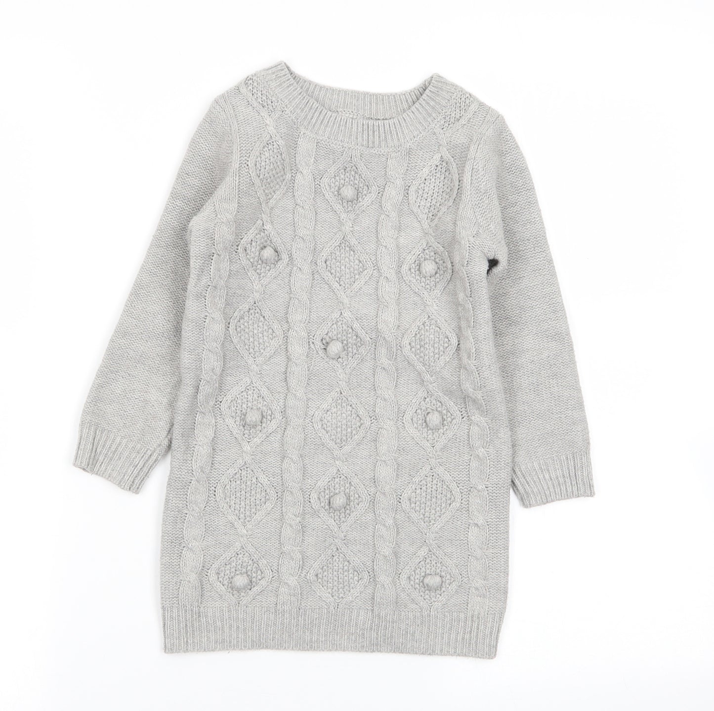 Nutmeg Girls Grey   Jumper Dress  Size 3-4 Years